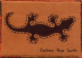 "Gecko" by Barbara Kaye Smith, Sparta WI - Fabric - SOLD